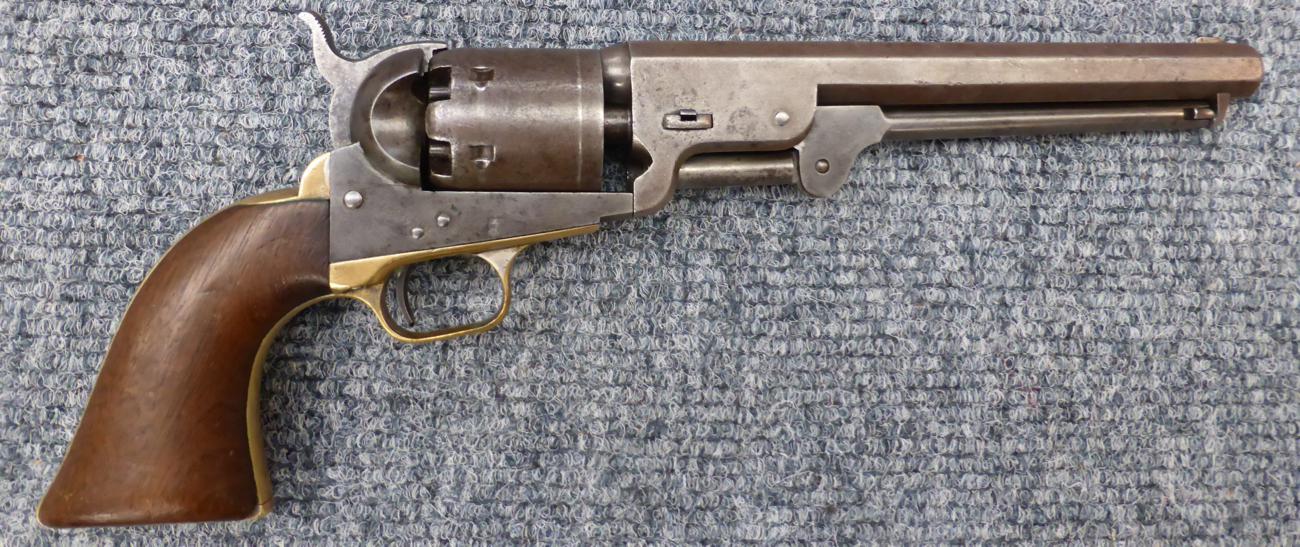 A Colt Model 1851 Navy Percussion Six Shot Single Action Revolver, .36 calibre, the 19cm octagonal - Image 6 of 16