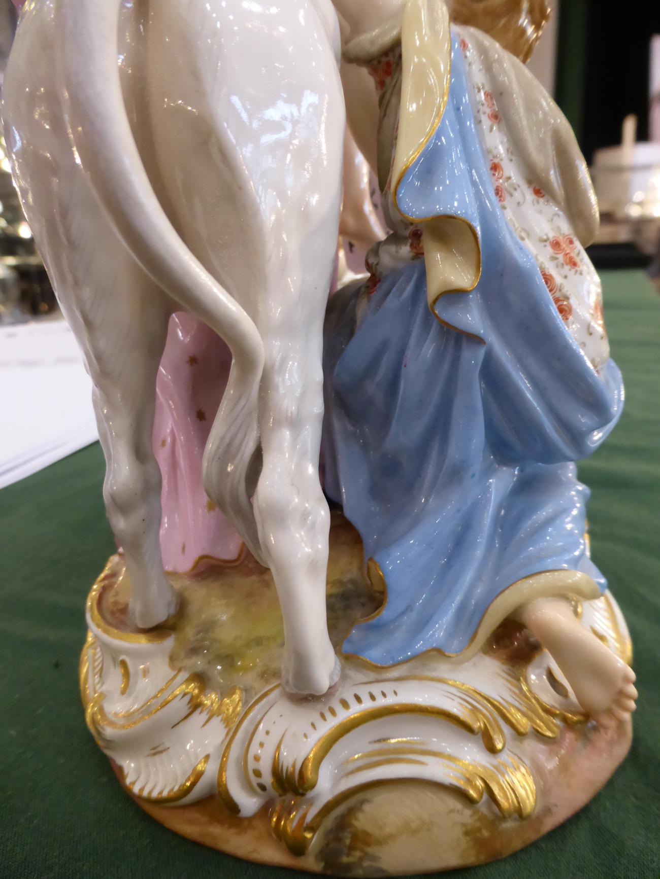 A Meissen Porcelain Figure Group of Europa and the Bull, circa 1870, after the model by J J - Image 6 of 8