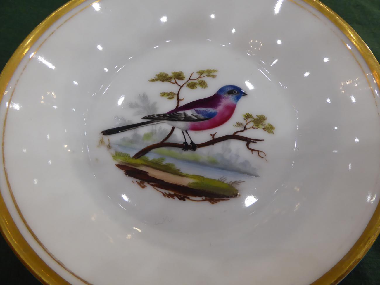 A Paris Porcelain Coffee Can and Saucer, circa 1790, painted with river landscapes, within gilt - Bild 11 aus 12