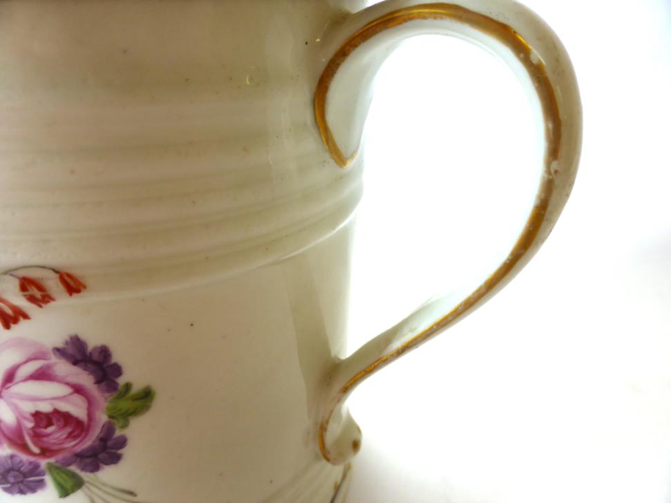 A Derby Porcelain Cylindrical Mug, circa 1780, painted in the manner of Edward Withers with flower - Image 3 of 5