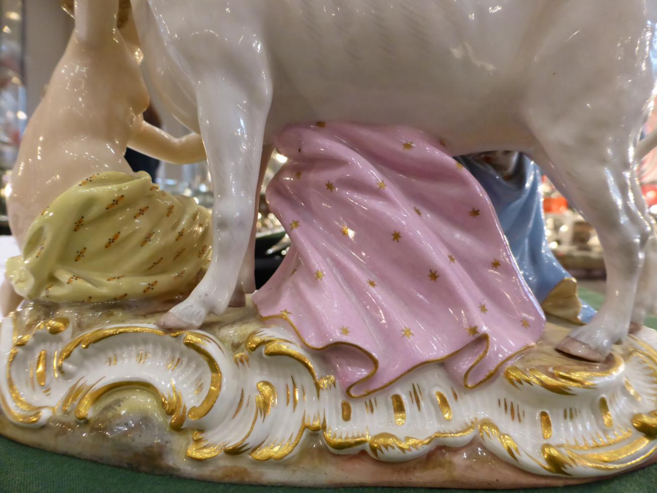 A Meissen Porcelain Figure Group of Europa and the Bull, circa 1870, after the model by J J - Image 7 of 8