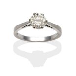 An 18 Carat White Gold Diamond Solitaire Ring, a round brilliant cut diamond in a six claw