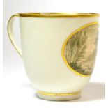 A Derby Porcelain Coffee Cup, circa 1790, painted in the manner of William Billingsley with a