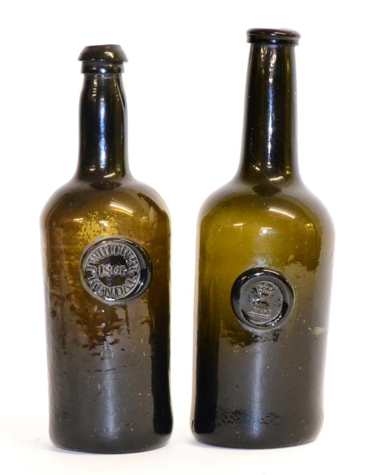 A Sealed Wine Bottle, dated 1805, of shouldered cylindrical form, applied with a circular seal