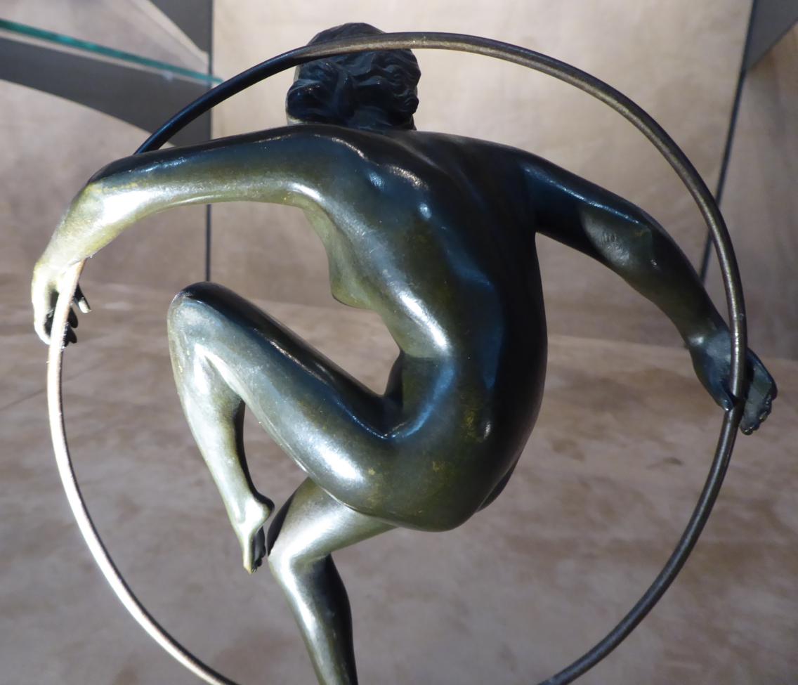 Marcel-André Bouraine (French, 1886-1948): ''Girl with Hoop'' A Bronze Figure, circa 1925, - Image 6 of 6