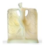 An Art Deco Opalescent and Frosted Glass ''Suzanne Au Bain'' Figure, modelled as a nude female