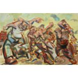 Peter Howson (b.1958) Scottish ''Timeless March (study) 1992'' Signed and inscribed on stretcher