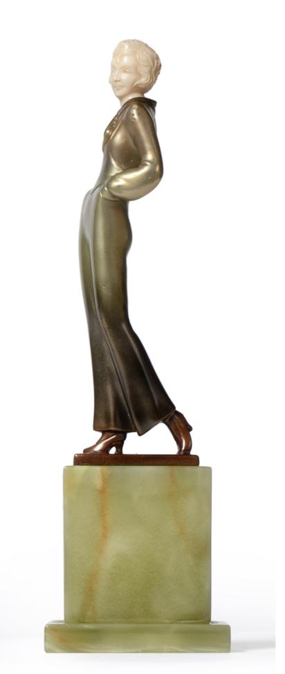 Josef Lorenzl (Austrian, 1892-1950): An Ivory and Cold-Painted Bronze Figure, circa 1925, modelled