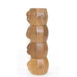 Four Robert ''Mouseman'' Thompson Oak Napkin Rings, each with carved mouse signature, each