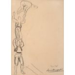 Dame Laura Knight RA, RWS, RE, RWA, PSWA, DBE (1877-1970) ''Four High'' Signed and inscribed,