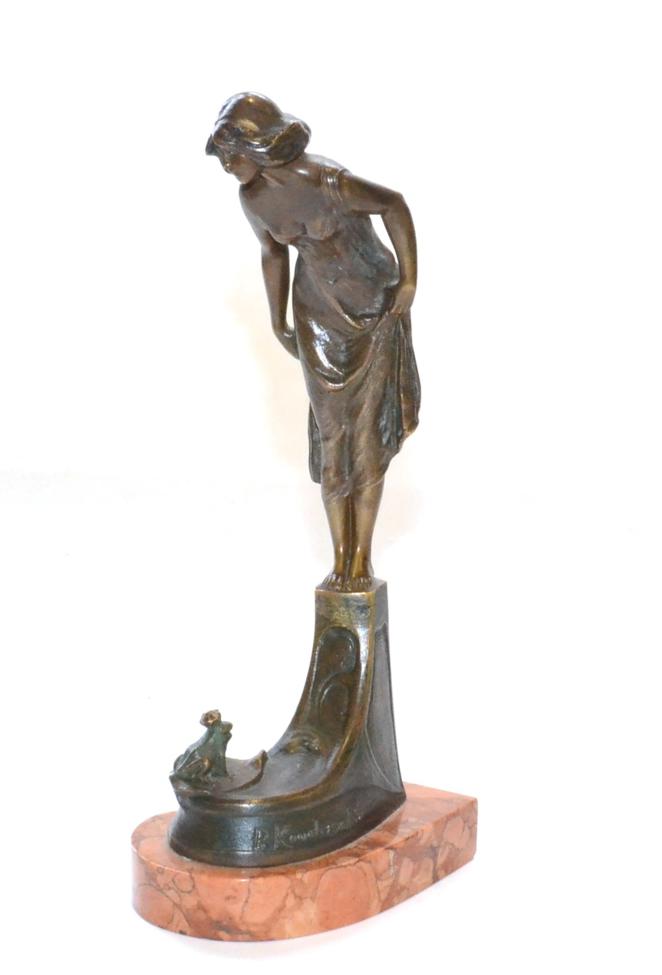 Paul Ludwig Kowalczewski (German, 1865-1910): ''The Frog Prince'', A Patinated Bronze Group,