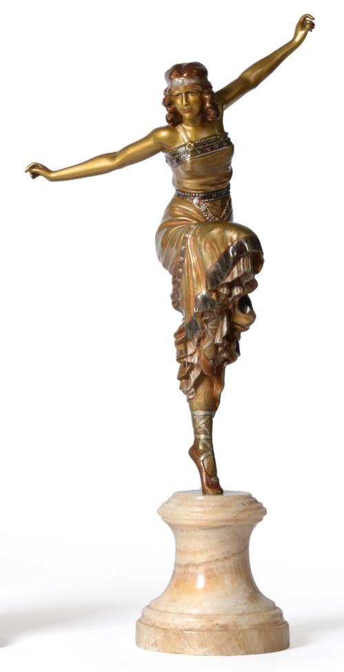 Paul Philippe (French, 1870-1930): ''Russian Dancer'' A Cold-Painted and Gilt Bronze Figure, circa