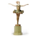 Johann Philipp Ferdinand Preiss (German, 1882-1943): ''Ballerina'' A Gilt and Patinated Bronze and