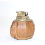 A Robert ''Mouseman'' Thompson Oak Table Lighter, of octagonal form, with carved mouse signature,