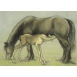 Norman Stansfield Cornish (1919-2014) ''Mare and foal'' Signed, pastel, 51.5cm by 72cm Provenance: