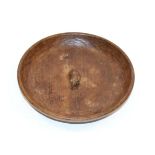 A Robert ''Mouseman'' Thompson Oak Circular Fruit Bowl, with carved mouse signature to the interior,