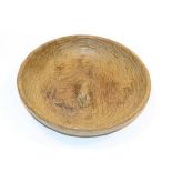 A Robert ''Mouseman'' Thompson Oak Circular Fruit Bowl, with carved mouse signature to the interior,