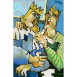 Geoffrey Key (b.1946) ''Window King and Queen'' Signed and dated (20)15, signed, inscribed and dated