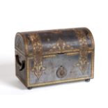 A Spanish Damascened Steel Casket, by Placido Zuloaga, circa 1880, of domed rectangular form with
