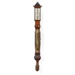 A Rosewood Ship's Stick Barometer with a Combined Sympiesometer, signed Gray, Strand, Liverpool,