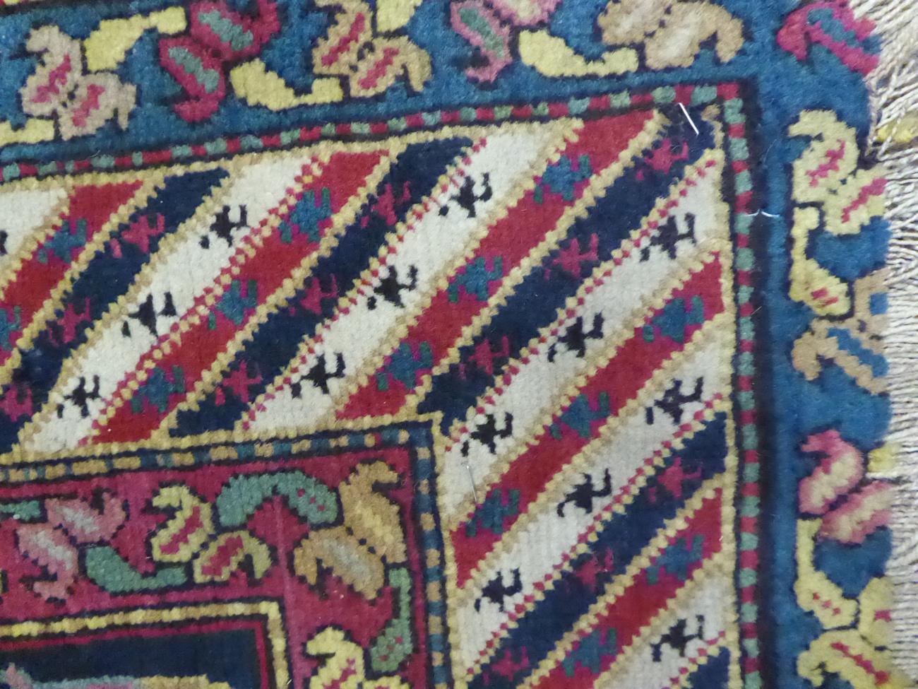 Fine 19th Century Narrow Karabagh Runner South Caucasus The deep indigo angular Herati field - Image 3 of 4