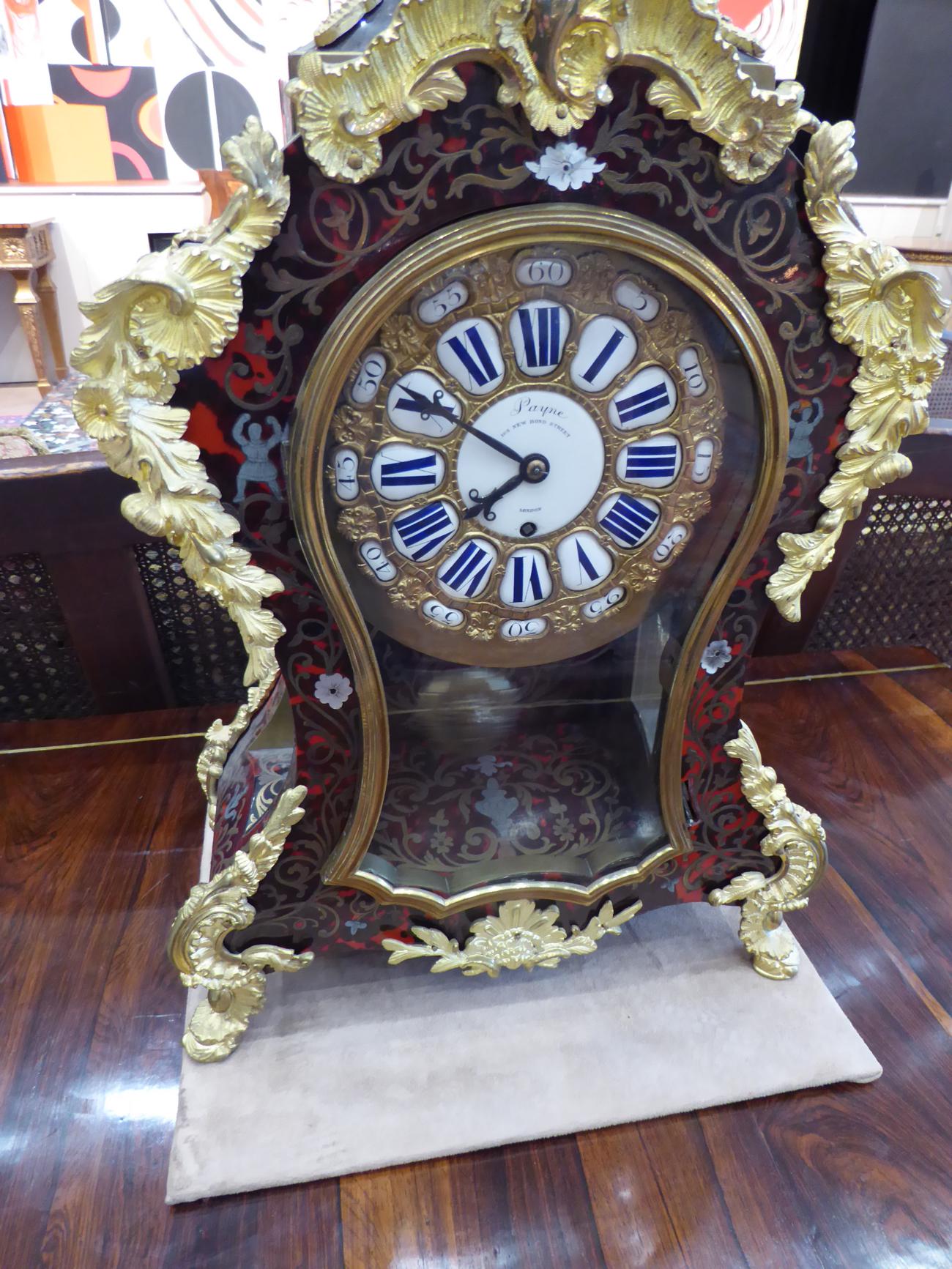 A ''Boulle'' Table Timepiece, signed Payne, 163 New Bond Street, London, circa 1890, case surmounted - Image 2 of 8