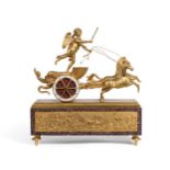 A Louis Philippe Ormolu Striking Chariot Mantel Clock, circa 1840, surmounted by a chariot with a