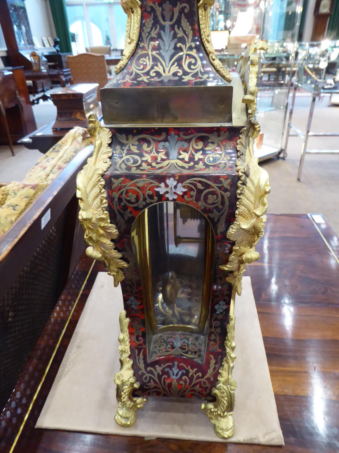 A ''Boulle'' Table Timepiece, signed Payne, 163 New Bond Street, London, circa 1890, case surmounted - Image 3 of 8