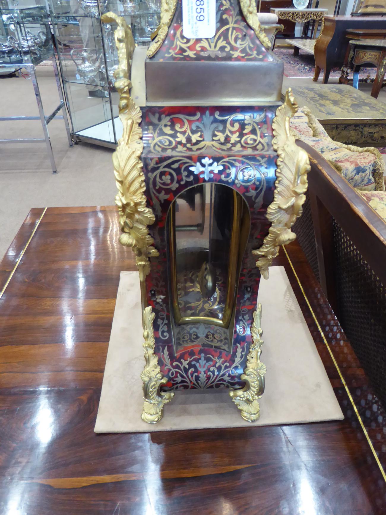 A ''Boulle'' Table Timepiece, signed Payne, 163 New Bond Street, London, circa 1890, case surmounted - Image 4 of 8