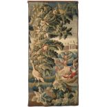 A 17th/18th Century Aubusson Tapestry Fragment Central France Woven in silk and wool. The field