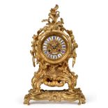 An Ormolu Striking Mantel Clock, signed Raingo Freres, Paris, circa 1850, scroll and floral