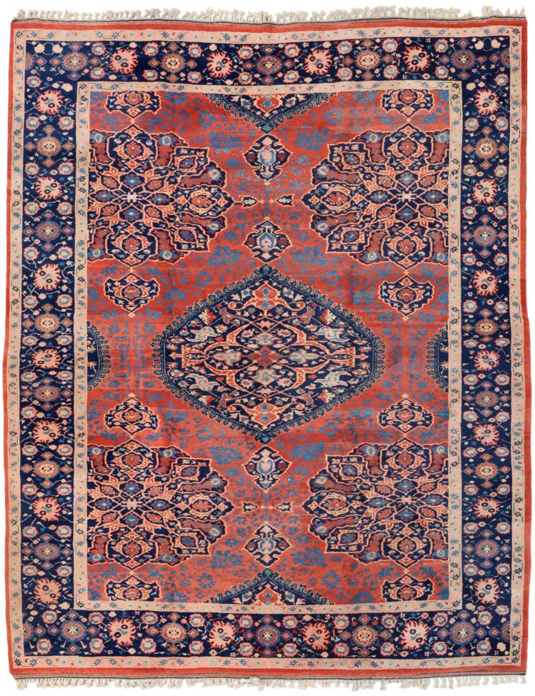 West Anatolian Carpet of 17th Century Ushak Design The madder field centred by a large indigo