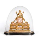 An Ormolu and Porcelain Mounted Striking Mantel Clock, circa 1880, urn finial, figural, floral and