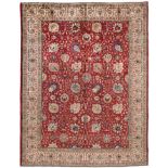 Tabriz Carpet Iranian Azerbaijan The brick red field of Shah Abbas design enclosed by ivory