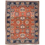 Mahal Carpet West Iran The terracotta field with an allover lattice design of large flowerheads