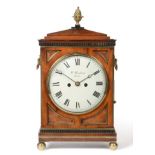 A Mahogany Striking Table Clock, signed W.Blanchard, Hull, circa 1820, pineapple finial, side