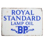 A BP ''Royal Standard Lamp Oil'' Double-Sided Enamel Sign, 35cm by 45cm Buyer's premium of 20% (+