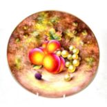 A Royal Worcester fruit painted plate by M Johnson
