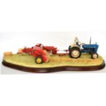 Border Fine Arts 'Hay Baling', model No. B0738 by Ray Ayres, limited edition 648/2002, on wood base,