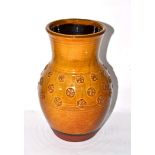 Coxwold pottery bronze colour baluster vase