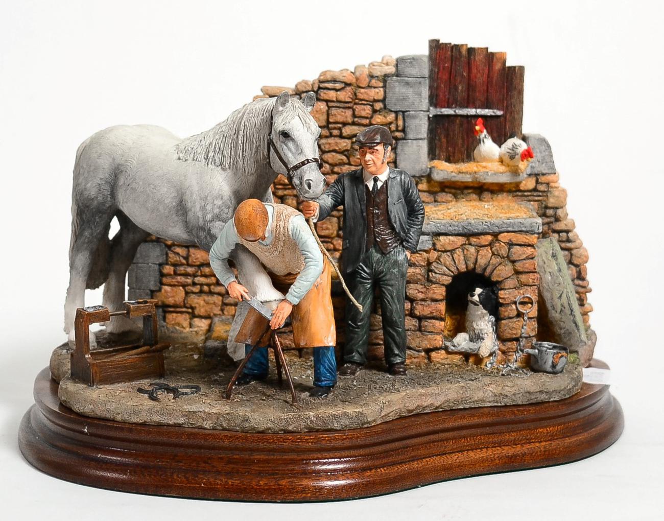 Border Fine Arts 'Finishing Off' (Horse and Blacksmith), model No. B0947 by Hans Kendrick, limited