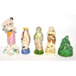 Group of five 19th century Staffordshire figures