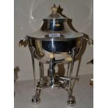 A 19th century silver plated and ivory Samovar with stag crest