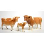 Beswick Cattle Comprising: Guernsey Bull Ch. ''Sabrina's Sir Richmond 14th'', model No. 1451,