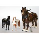 Beswick Horses Comprising: Pinto Pony, Second Version, model No. 1373, Skewbald gloss, Fell Pony ''