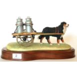 Border Fine Arts 'Bernese Mountain Dog' (Pulling Milk Churns on Cart), model No. CH1 by Elizabeth