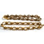A 9ct gold fancy link bracelet and a bracelet converted from an albert chainFancy link bracelet -