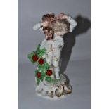 Derby porcelain figure a boy carrying faggots, circa 1768