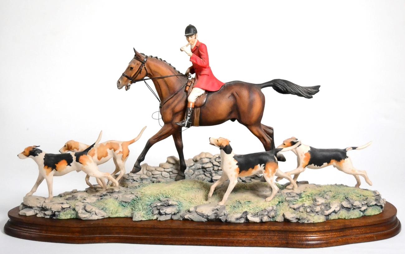 Border Fine Arts 'Gone Away' (Mounted Huntsman and four Hounds), model No. L71 by David Geenty,