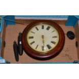 A late 19th/early 20th century mahogany wall clock